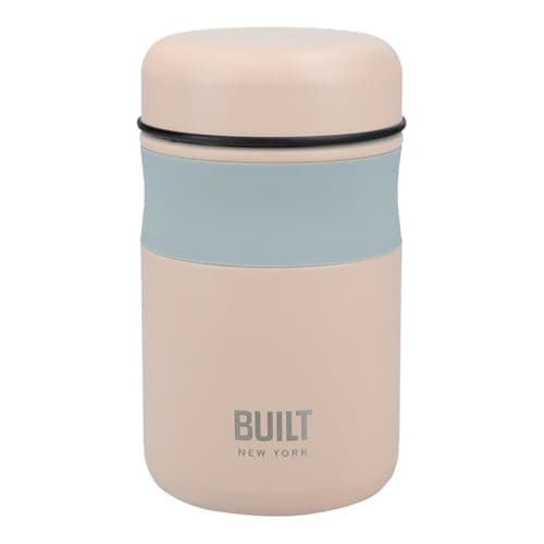 Image of BUILT Food Flask, Vacuum Insulated Food Flask for Hot and Cold Foods, Double Wall Stainless Steel, 473ml, Pale Pink