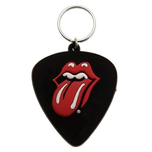 Image of Pyramid International THE ROLLING STONES PLECTRUM Rubber Keychain, Multicolour, 4 x 6 x 1.3 cm