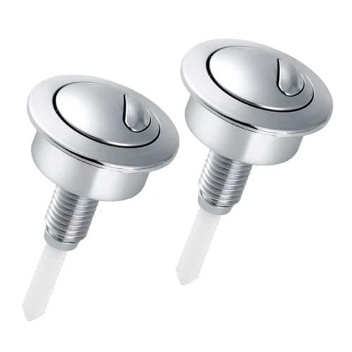 Image of 2pcs Chrome Dual Flush Push Button Compatible Replacement for Twyford, Siamp Optima 49 Toilet Cistern Flush Valve