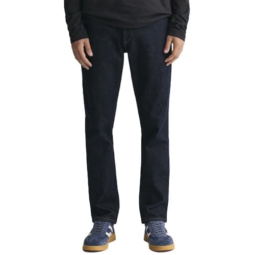 Image of GANT Men's Slim Jeans, Dark Blue, 30 W/34 L