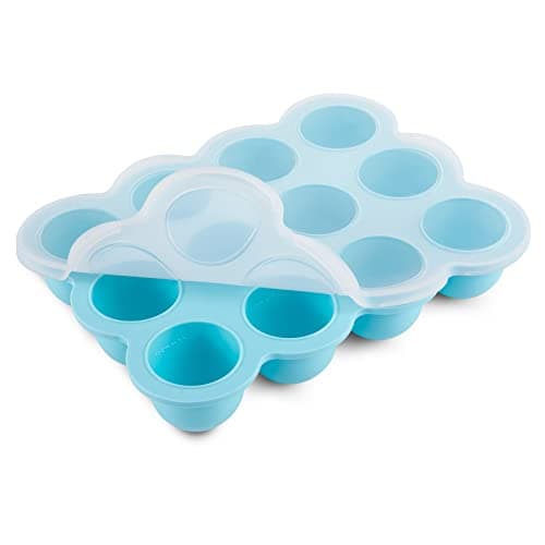 Image of Silicone Baby Food Storage Containers, 12 x 45 ml Baby Food Freezer Tray with Silicone Lid, BPA-Free, Perfect for Homemade Baby Food, Vegetables, Ice Cubes, Fruit Puree and Breast Milk