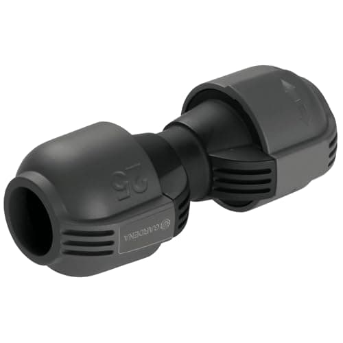 Image of GARDENA Sprinklersystem Connector: Connecting piece for connecting pipe extension, 25 mm, Quick & Easy connection technology, no-tool installation with GARDENA connecting pipe 25 mm (2775-20)