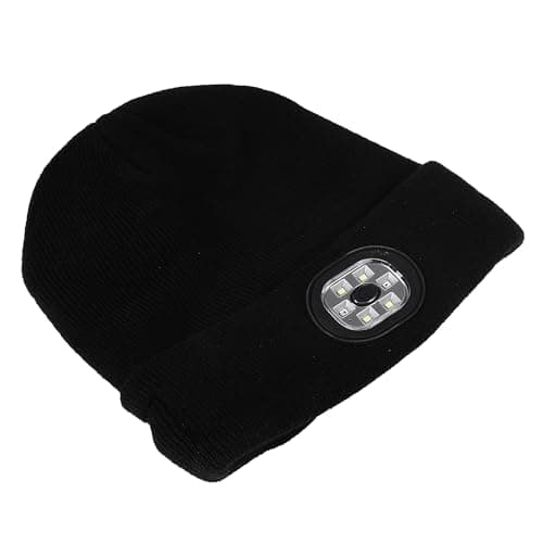 Image of Stonenect Bluetooth Beanie Music Hat with 4 LED Lights Unisex One Size USB Rechargeable Wireless Headphone Tech Caps Winter Rechargeable Headlamp Washable Christmas Birthdays Gift for Hiking Camping