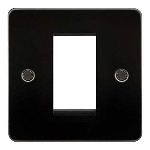 Image of Knightsbridge FP1GGM Flat Plate Modular Faceplate, Gunmetal, 1G