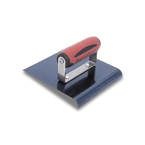 Image of Marshalltown Edging Trowel Made of Blue Steel with Durasoft Handle, Provides Rounding to Concrete, Radius: 10 mm, Lip 13 mm, Size of Trowel: 152 x 152 mm, 163BD