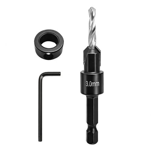 Image of NORTOOLS Countersink Drill Bit Set,TCT Wood Drills Woodworking Chamfer Counter with Pilot Drill and 1/4" Hex Shank Adjustable Countersink Set for Carpenters tools DIY Lovers Woodworker Hobbyists 3mm ﻿