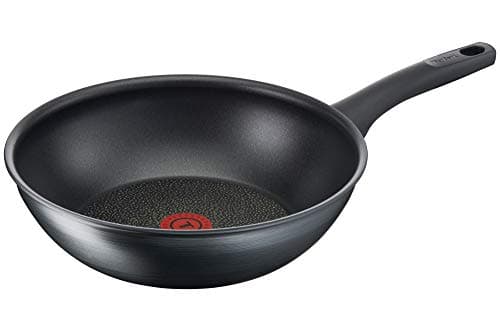 Image of Tefal G12419 Titanium Fusion Wok 28 cm (Titanium Excellence Non-Stick Coating, Thermo-Spot, Hard Fusion Outer Layer, for All Cookers Including Induction), Black
