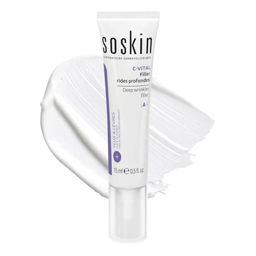 Image of Soskin - Deep Wrinkle Filler Eye & Lip Care - Plumping & Smoothing Effect for Sensitive Areas - With Retinol Derivative, Peptides and Hyaluronic Acid - Precise Applicator - 15 ml