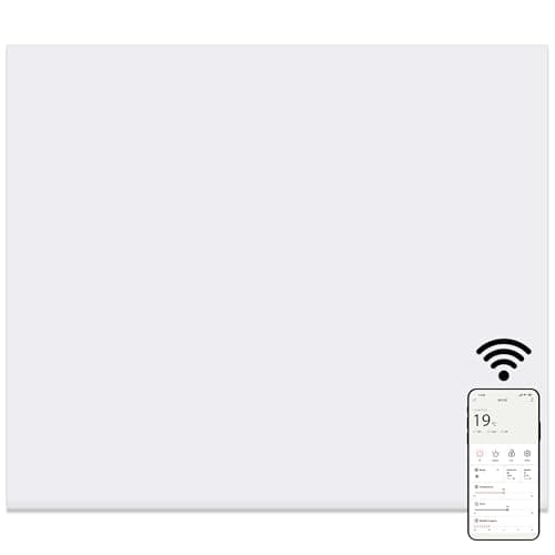 Image of MYLEK Panel Space Heater White Eco Smart WiFi App Radiator Electric Slimline Low Energy - Wall Mounted, Bathroom IPX4 Rated for Homes, Offices (1000W)