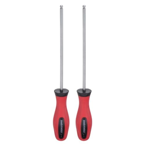 Image of sourcing map 2pcs Ball Head Hex Screwdriver 4mm x 125mm Magnetic Ball End Hexagonal Precision Screw Driver Hex Design Wrench