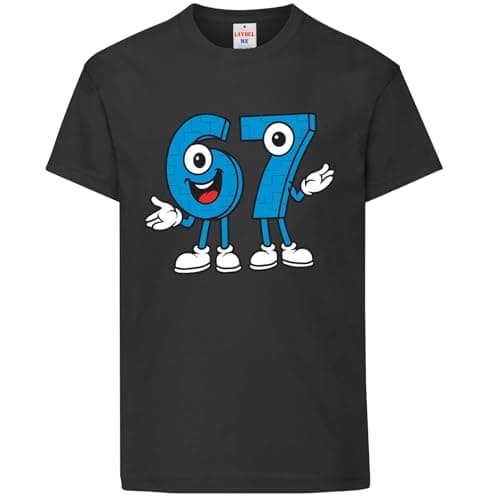 Image of Funny Meme 6 7 for Men Women Kids Meme Alpha Gen Slang 67 Hands T-Shirt Black