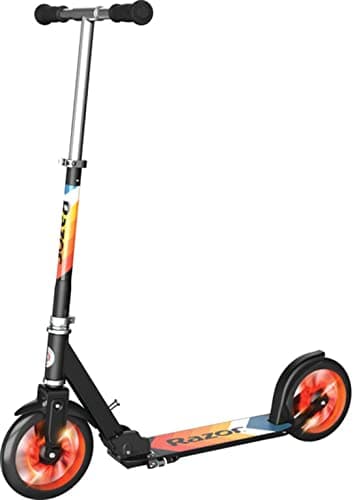 Image of Razor A5 Lux Light-Up Kick Scooter, Orange, Lighted Large Wheels, Folding Scooter for Riders Up to 220 lbs