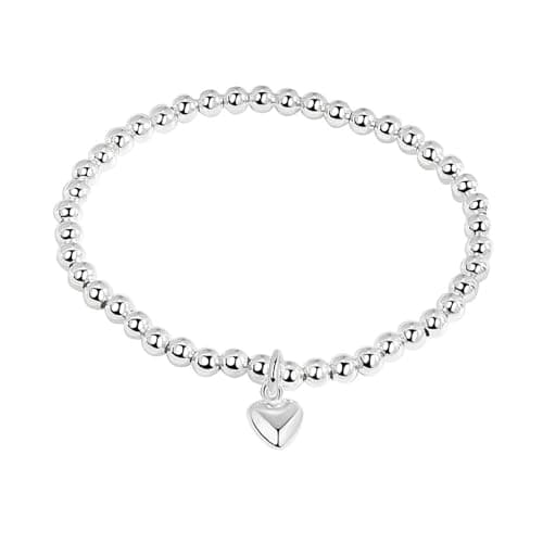 Image of Baitang 925 Sterling Silver Handmade Strand Chain Bracelet 4mm Bead Ball Stretch Bracelets for Women Girls Silver Jewelry Gift (Color 5-One Size)