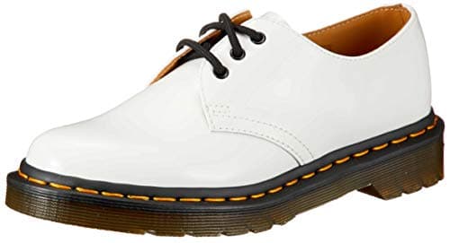 Image of Dr. Martens Women's 3 Eye Shoe Oxford, White Patent Lamper, 3 UK