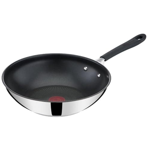 Image of Tefal Jamie Oliver Quick & Easy E3031944 Stainless Steel 28cm Induction Wok, Silver
