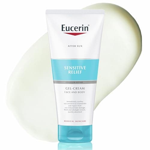 Image of Eucerin After Sun Sensitive Relief Gel-Cream 200ml, Lightweight After Sun Lotion for Sensitive Skin, Face and Body Moisturiser Ideal for Skin Prone to Photosensitivity, Dermatologically Approved