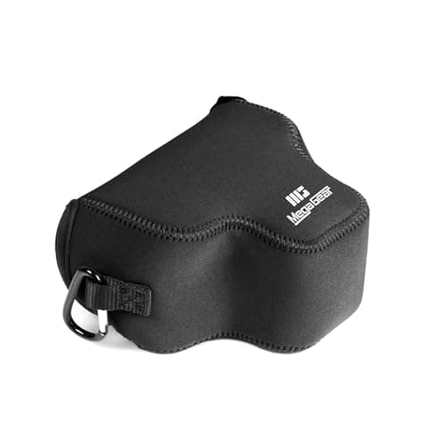 Image of MegaGear Neoprene Camera Case for Canon EOS R100 (18-45mm)- Stylish and Protective Digital Photography Bag (Black)