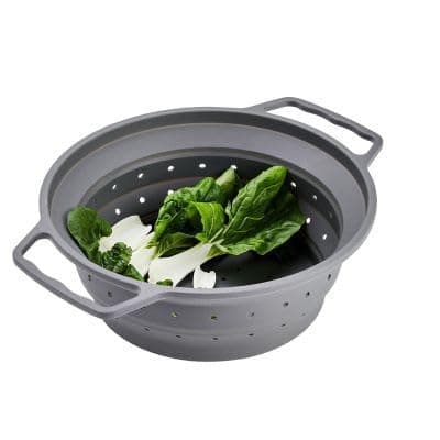 Image of Lakeland Collapsible Colander Collapeses to 3cm Deep Steel Frame Handles on Both Sides 31.5 x 25.5 x 10.5cm Perfect for Small Spaces Caravans or Motorhomes