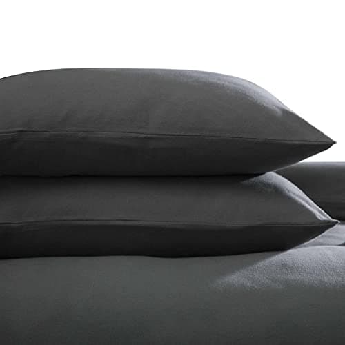 Image of Belledorm Brushed Cotton Housewife Pillowcase (Pair) (One Size) (Charcoal)