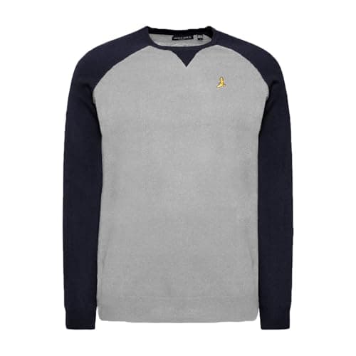 Image of BRAVE SOUL Higgs Contrast Raglan Sleeves Knitted Jumper-Midnight-Large