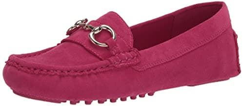 Image of Anne Klein Womens Chrystie Faux Leather Driving Moccasins Moccasins, Pink, 3 UK