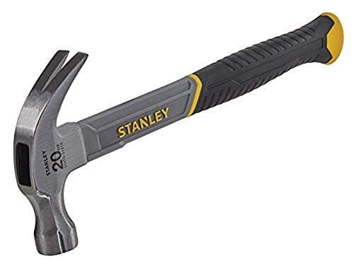 Image of STANLEY 20oz. Curved Claw Fibreglass Hammer, High-Carbon Steel, Vibration Dampening, Ergonomic Anti-Slip Grip, 570g, STHT0-51310