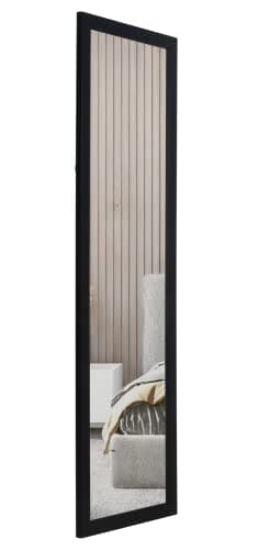 Image of Home Selections Wooden Full Length Wall Mounted Mirror - Black - 35x110cm