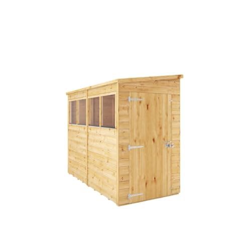 Image of WALTONS | 8ft x 4ft Premium Shiplap Pent | Modular Wooden Garden Storage Shed | 8x4 | 2.4m x 1.2m | Tongue and Groove | Felt Included | 10 Year Guarantee
