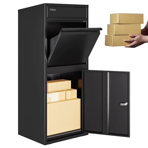 Image of 3FlexHome Phoenix Extra Large Parcel Box - Large Parcel Box Outdoor, Delivery Box with Secure Front Access, Durable, Lockable Weatherproof Parcel Drop Box For Multiple Packages (BLACK)