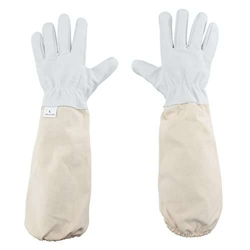 Image of KINGLAKE Beekeeping Gloves Goatskin Large Protective Gloves for Beekeeper with Vented Sleeves, L