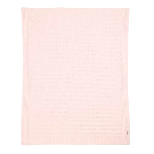 Image of Mamas & Papas Nursery Small Chenille Blanket - Pink Stripe, 90x70cm