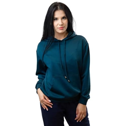 Image of Unisex Lightweight Hoodie for Men & Women – Casual Pullover with Hood and Pocket – Spring Autumn Sweatshirt Dark Teal