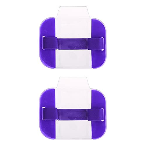 Image of LdawyDE Sia Badge Holder Armband, 2 Pc Arm Badge Holder Purple Armband License ID Card Insignia Holders with Adjustable Arm Band Strap for Medical Security Warehouse Factory Staff Doorman