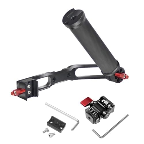 Image of FEICHAO Handheld Gimbal Handle Grip Kit Foldable with 1/4 3/8 Thread Cold Shoe Mount Compatible with RS2 RSC2 RS3 Pro Stabilizer (Combo B)