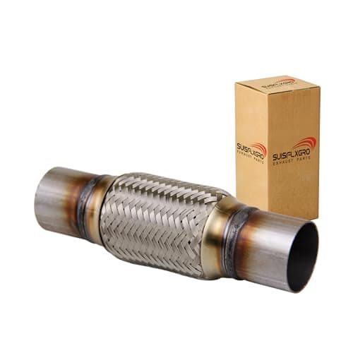 Image of SUISFLXGRO 2.25" x 6"/10" Exhaust Flexible Pipe Universal Type 100% Stainless Steel for Heavy Duty Vehicles