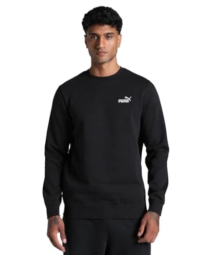Image of PUMA Mens Small No. 1 Logo Fl Crew Sweats, Puma Black, S EU