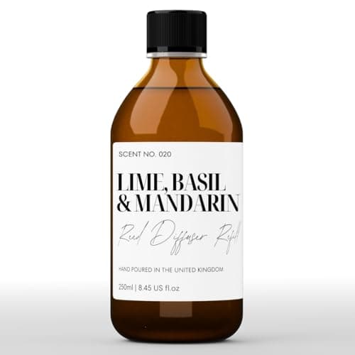 Image of Freshskin Beauty LTD | Reed Diffuser Refill - Lime, Basil & Mandarin - 250ml - Home Fragrance, Scented Oils, Diffuser Oil - Vegan Friendly - A Rich, Complex, & Long Lasting Scent!