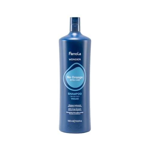 Image of Fanola Wonder No Orange Shampoo, Neutralizing Orange Highlights Shampoo for Blonde and Light Brown Hair with Immediate Toning Action, SLS/SLES Free and Vegan, 1000ml
