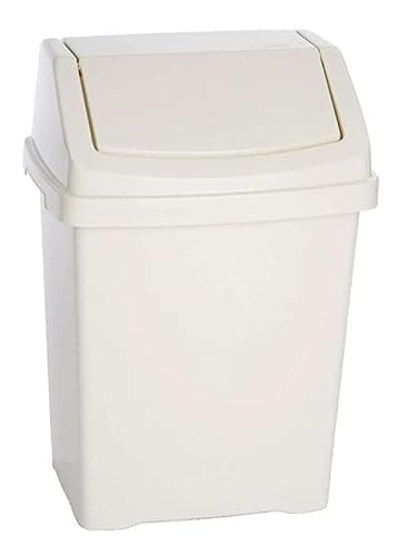 Image of BH | 10L - Swing Bin | White | For Home Garden Kitchen Office and Bathroom Rubbish Recycle Plastic Waste Bin, Trash Can Dustbin with Swing Lid (Pack of 1) - By BEST HOUSE