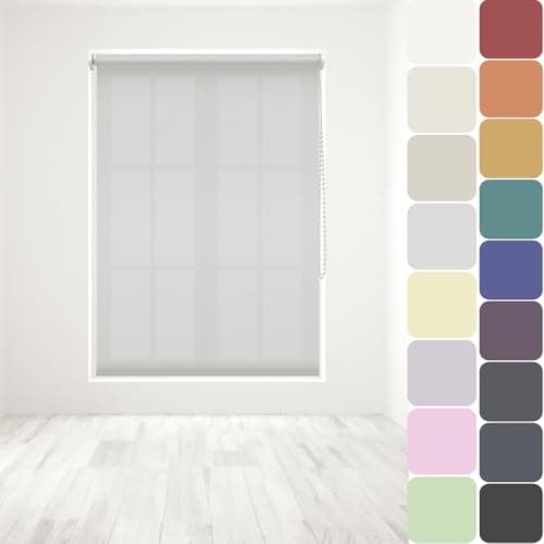 Image of Straight Edge Dim-Out Roller Blind - Easy Fit Home Office - 120cm Width x 160cm Width Drop - Light Grey