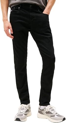 Image of Tommy Jeans Mens Austin Slim Tprd Dh4288 Dm0dm20708 Tapered, Denim (Denim Black), 30W / 30L UK