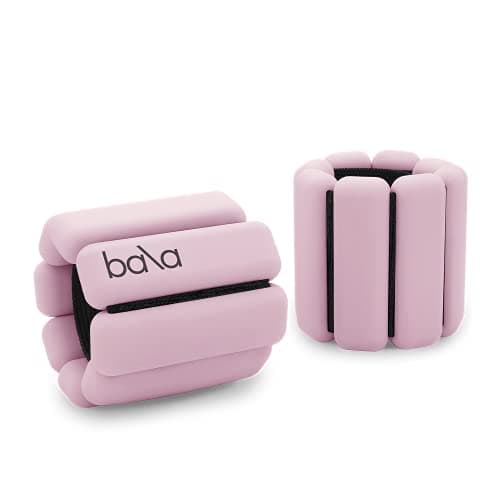 Image of Bala Bangles | Fully Adjustable Wearable Wrist & Ankle Weights | Yoga, Dance, Running, Barre, Pilates, Cardio, Aerobics, Walking | 1 Pound Each, 2 Per Set (Blush Pink)