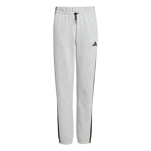 Image of adidas Unisex Kids Essentials 3 Stripes Pants, Medium Grey Heather/Black, 9-10 Years
