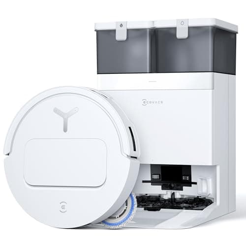 Image of ECOVACS DEEBOT T50 PRO OMNI Robot Vacuum,Extend Side Brush and Mop, 15,000Pa, AIVI 3D 3.0, Auto Cleaning Solution Adding, 75℃ Hot Water Mop Washing, Hot Air-Drying, Ultra-thin 81mm, White
