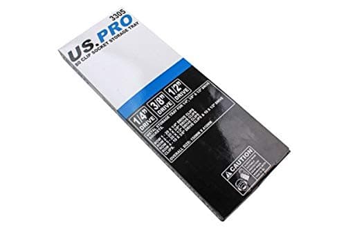 Image of US PRO 80 Clip Metal Socket Storage Tray 1/4", 3/8", 1/2" Drive 3305