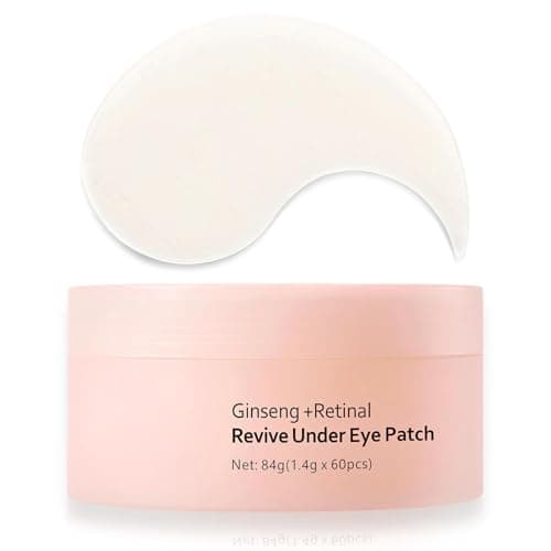 Image of Ginseng & Retinol Under Eye Masks For Puffy Eyes, Dark Circles, Wrinkles, Niacinamide & Collagen Eye Patches, Brightens & Smooth Eyes Care Treatment, 60Patches