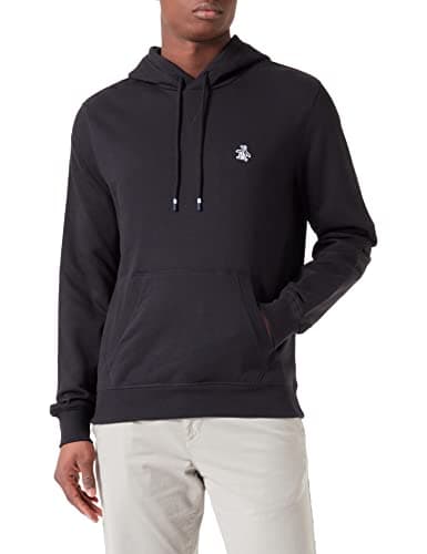 Image of Original Penguin L/S STICKER PETE PULLOVER FLEECE HOODIE True Black