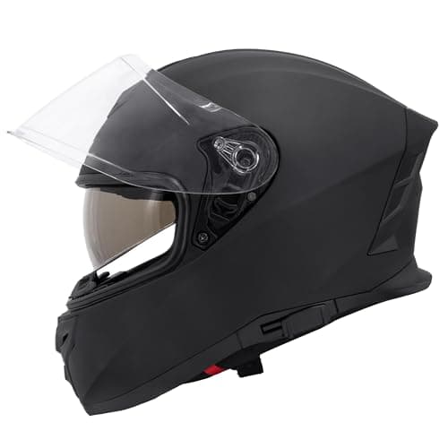 Image of Zorax ZOR-808 Matt Black XL (61cm) Double Visor Full Face Motorbike Motorcycle Helmet ECE 2206 Road Legal