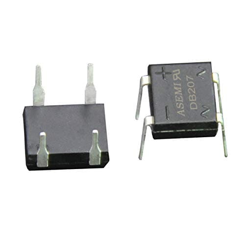 Image of (Pack of 20pcs) ASEMI DB207 Bridge Rectifier Diode Mini Through Hole Rectifier 2A 1000V for Led…