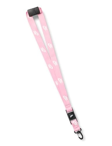 Image of Nike Club Standard Lanyard Key Strap Key Holder ID Badge Key Lanyard Everyday Sports Accessory, Med Soft Pink/White/White, One Size